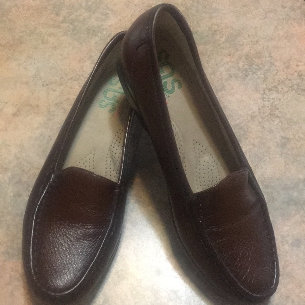 SAS Brown Leather Loafers.